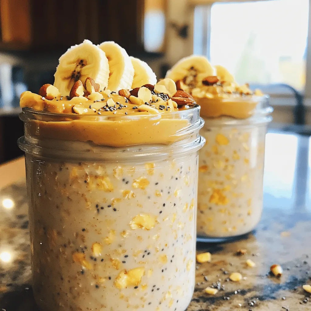 High-Protein Peanut Butter Banana Overnight Oats Ready