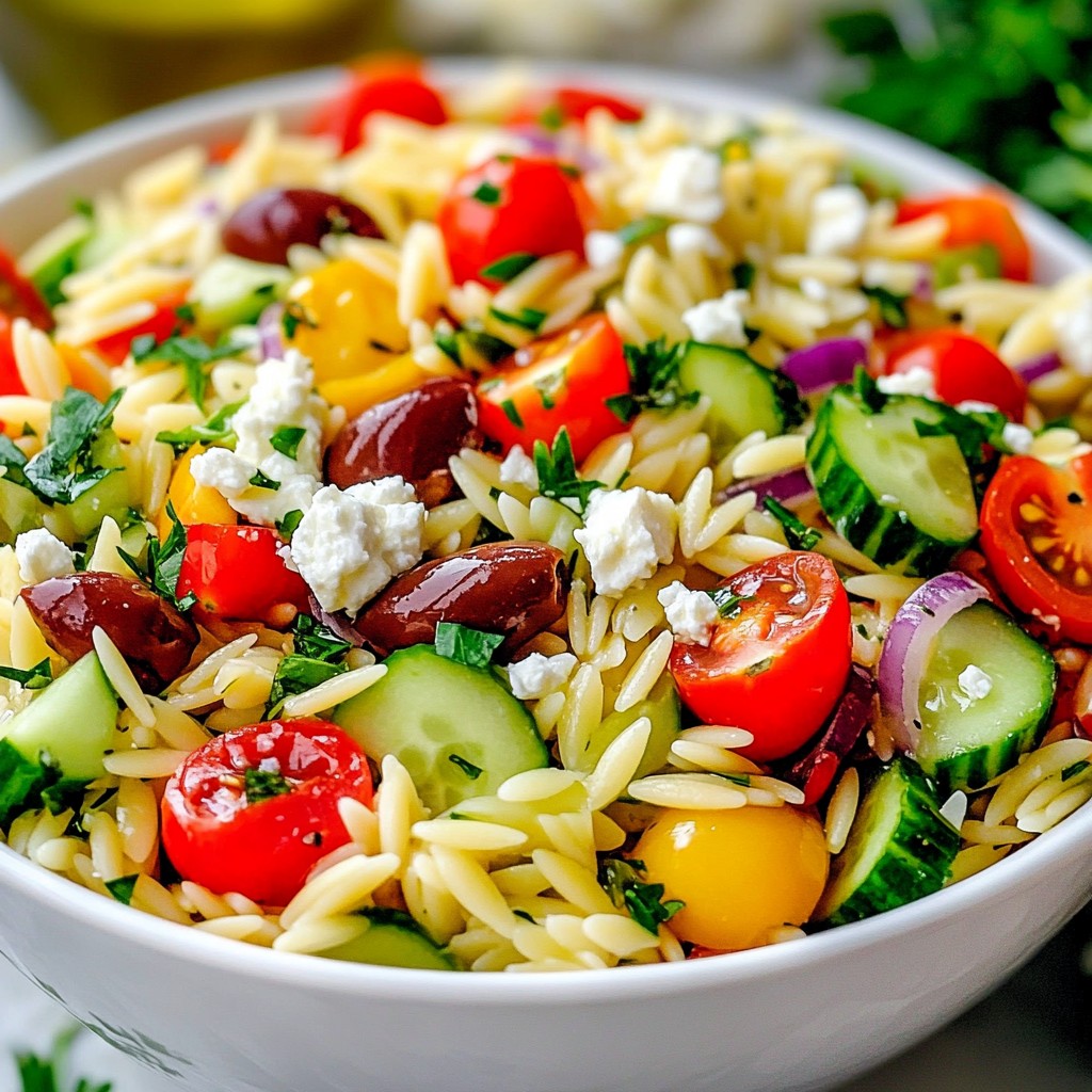 Greek Orzo Pasta Salad Flavorful and Fresh Dish