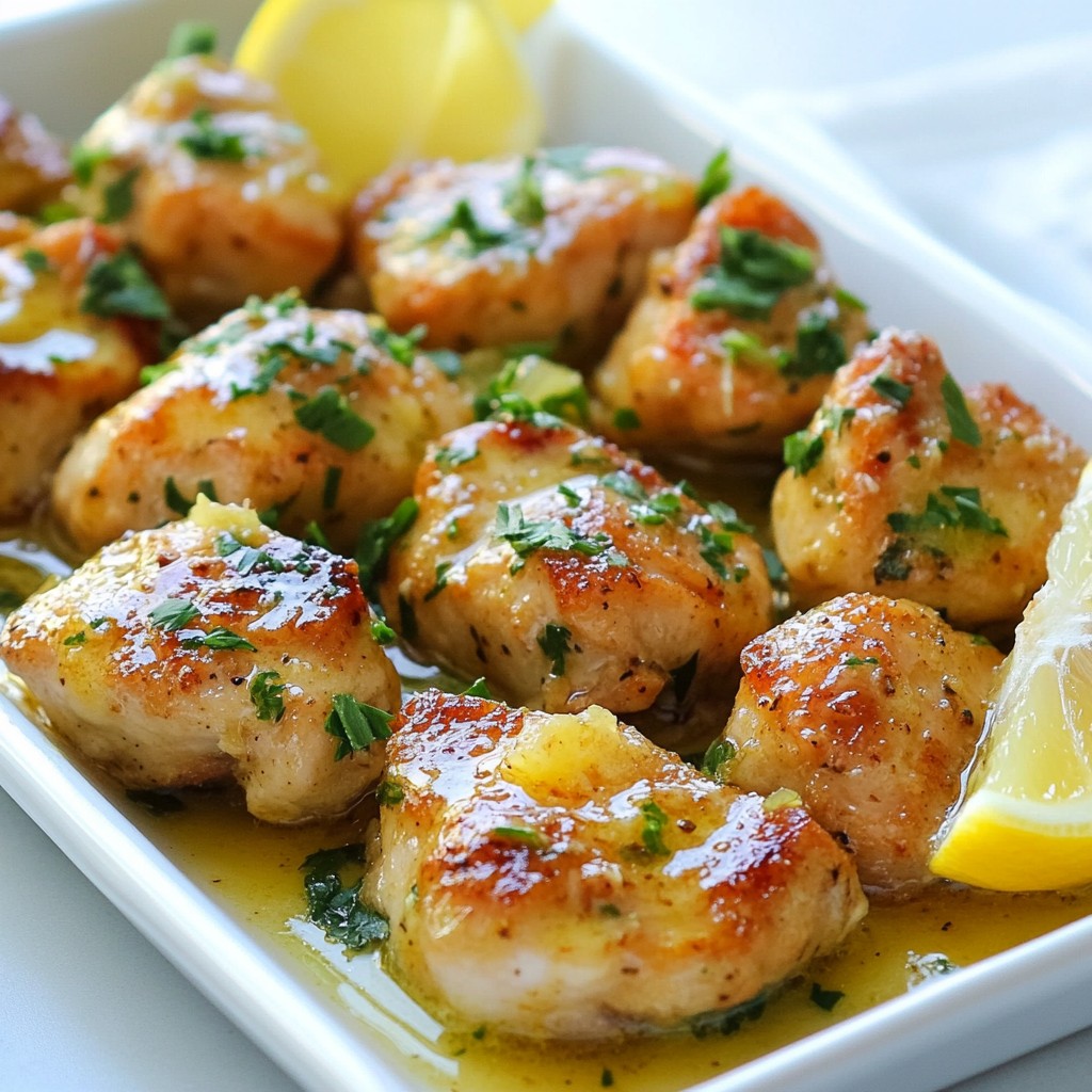 Garlic Lemon Butter Chicken Bites Tasty and Simple Dish