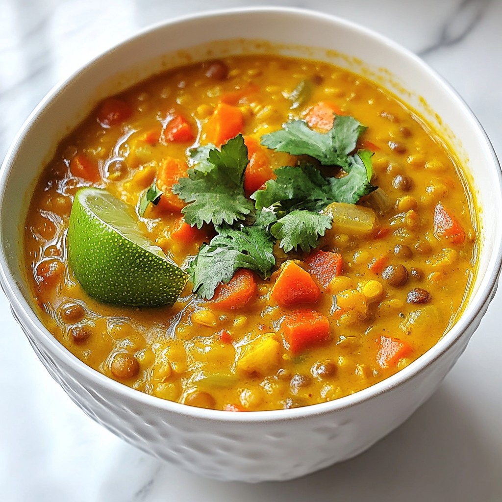 Coconut Curry Lentil Soup Hearty and Flavorful Recipe