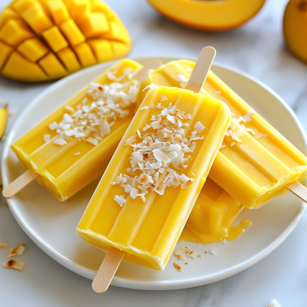 Mango Coconut Popsicles Refreshing Summer Treat