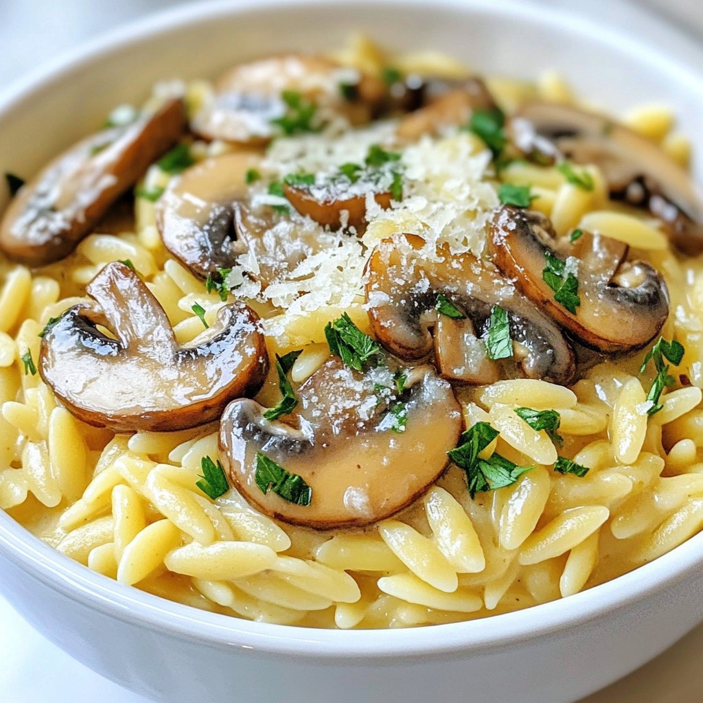 Creamy Garlic Mushroom Orzo Savory Comfort Dish