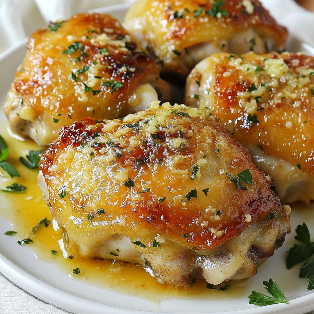 Garlic Parmesan Baked Chicken Thighs Tasty Dish