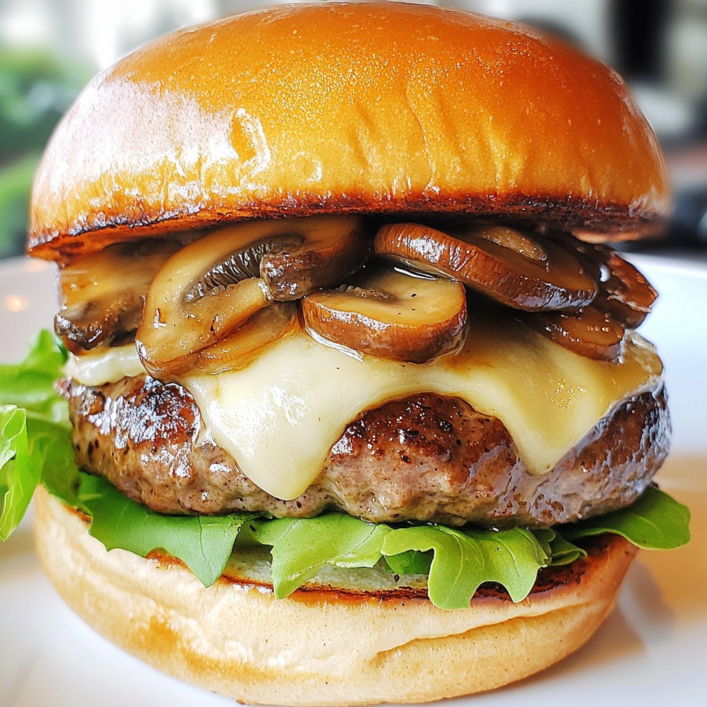 Garlic Mushroom Swiss Burger Irresistible Flavor Boost