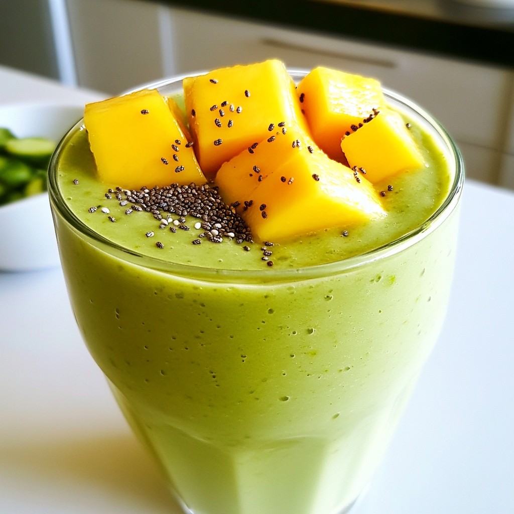 Tropical Green Smoothie Refreshing and Healthy Drink