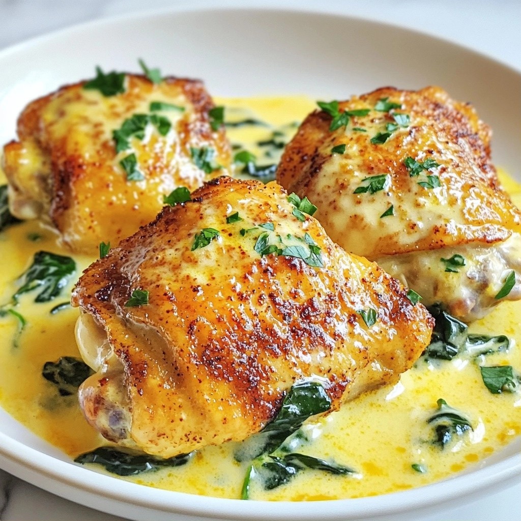 Creamy Paprika Chicken Thighs with Spinach Delight