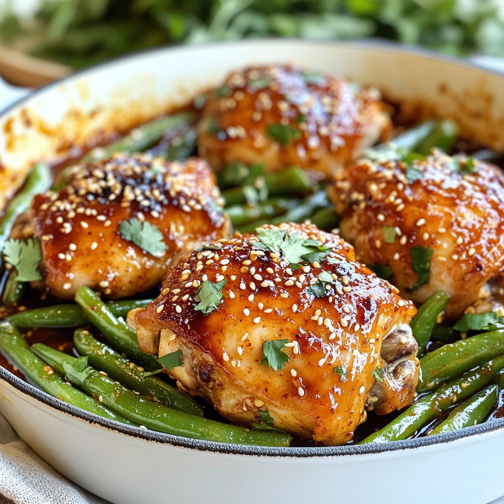 One-Pan Sweet Chili Chicken with Green Beans Delight