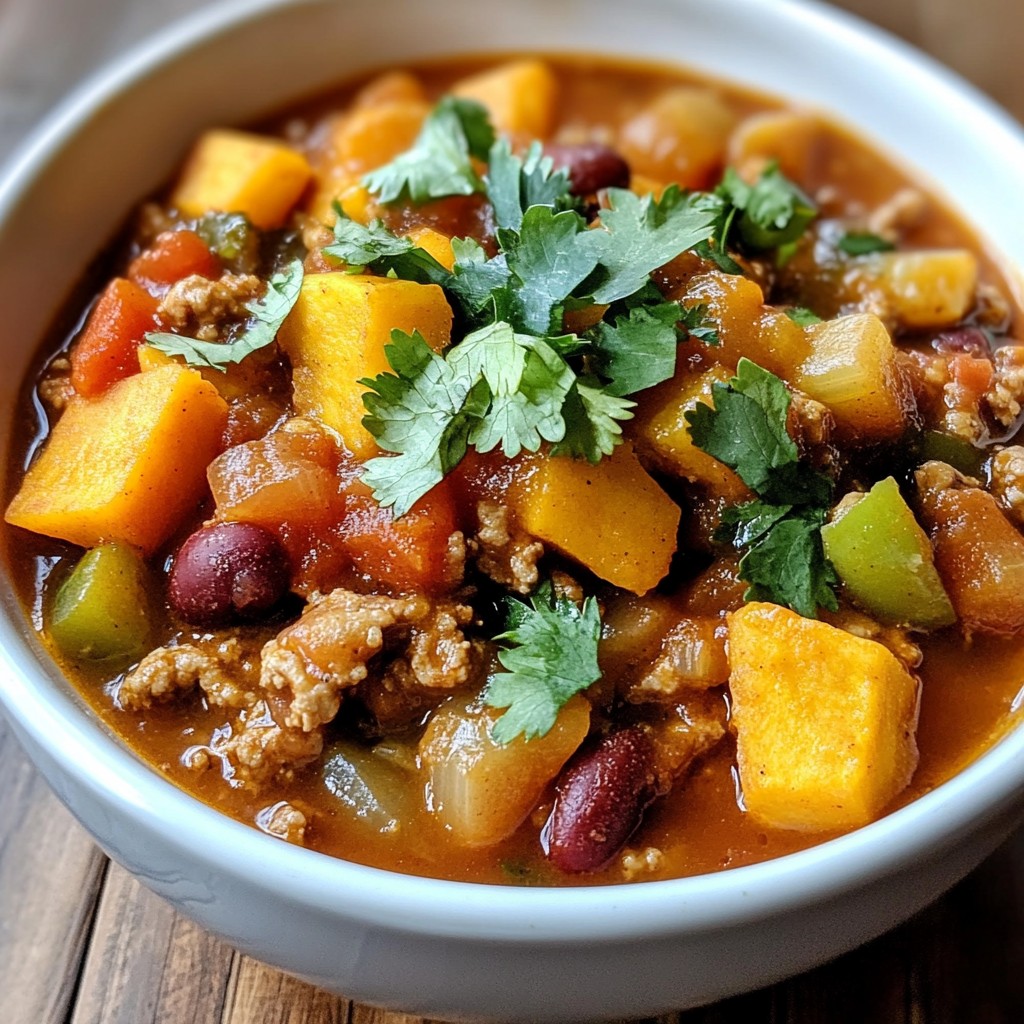 Savory Sweet Potato Apple Turkey Chili Recipe