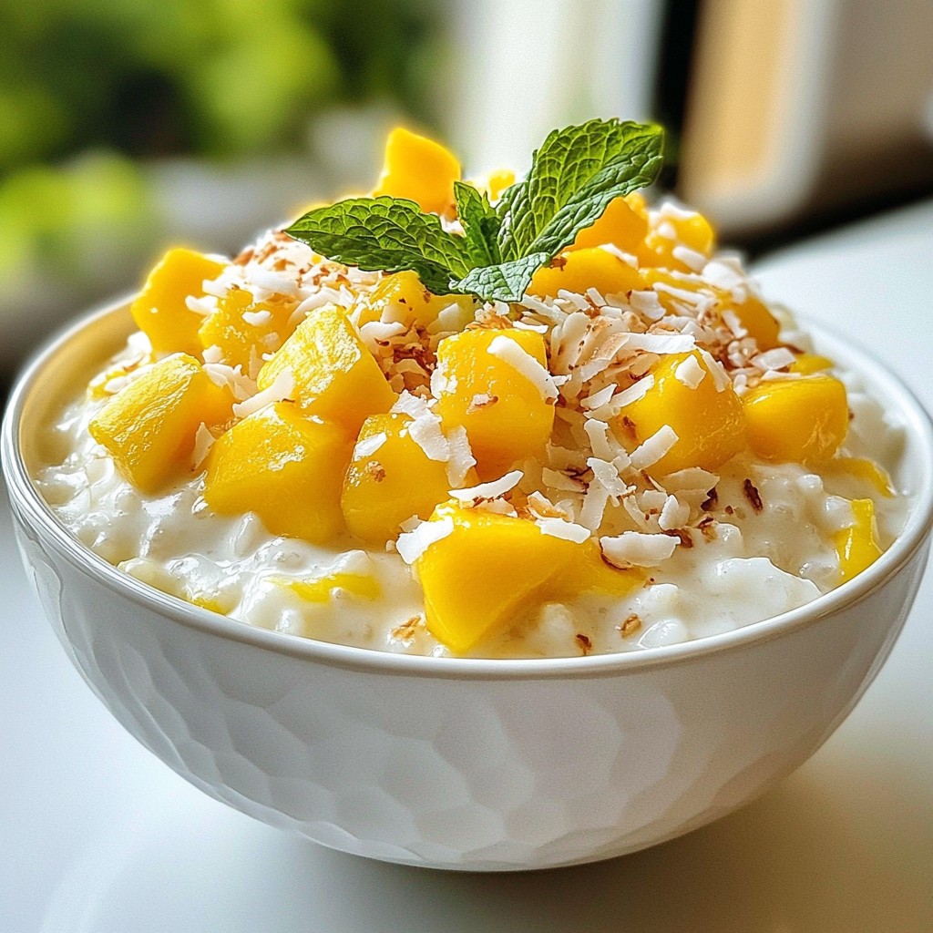 Mango Coconut Rice Pudding Creamy and Simple Delight