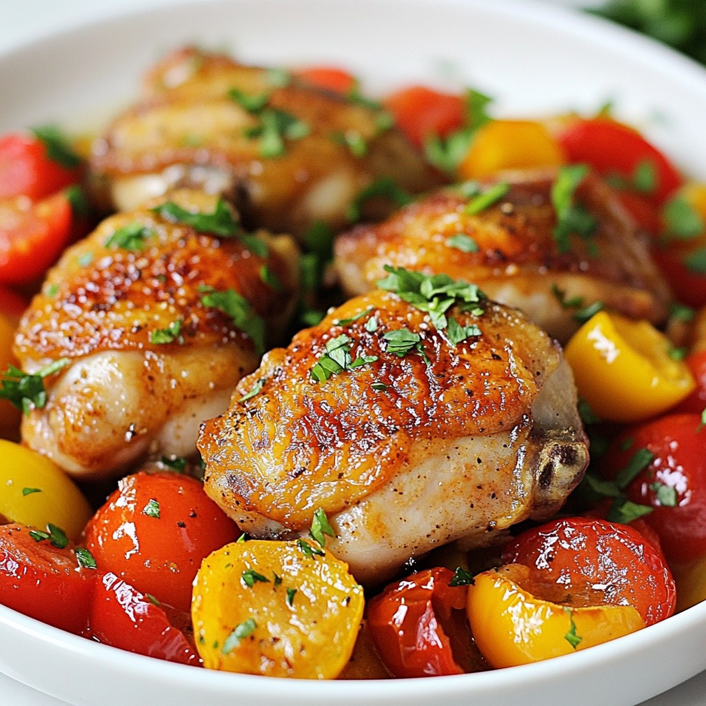 One-Pan Paprika Chicken with Bell Pepper Medley Dish