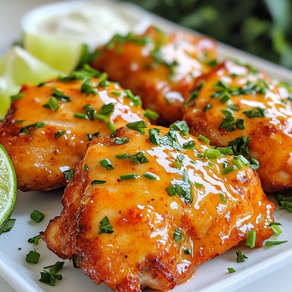 Savory Buffalo Chicken Thighs with Ranch Drizzle