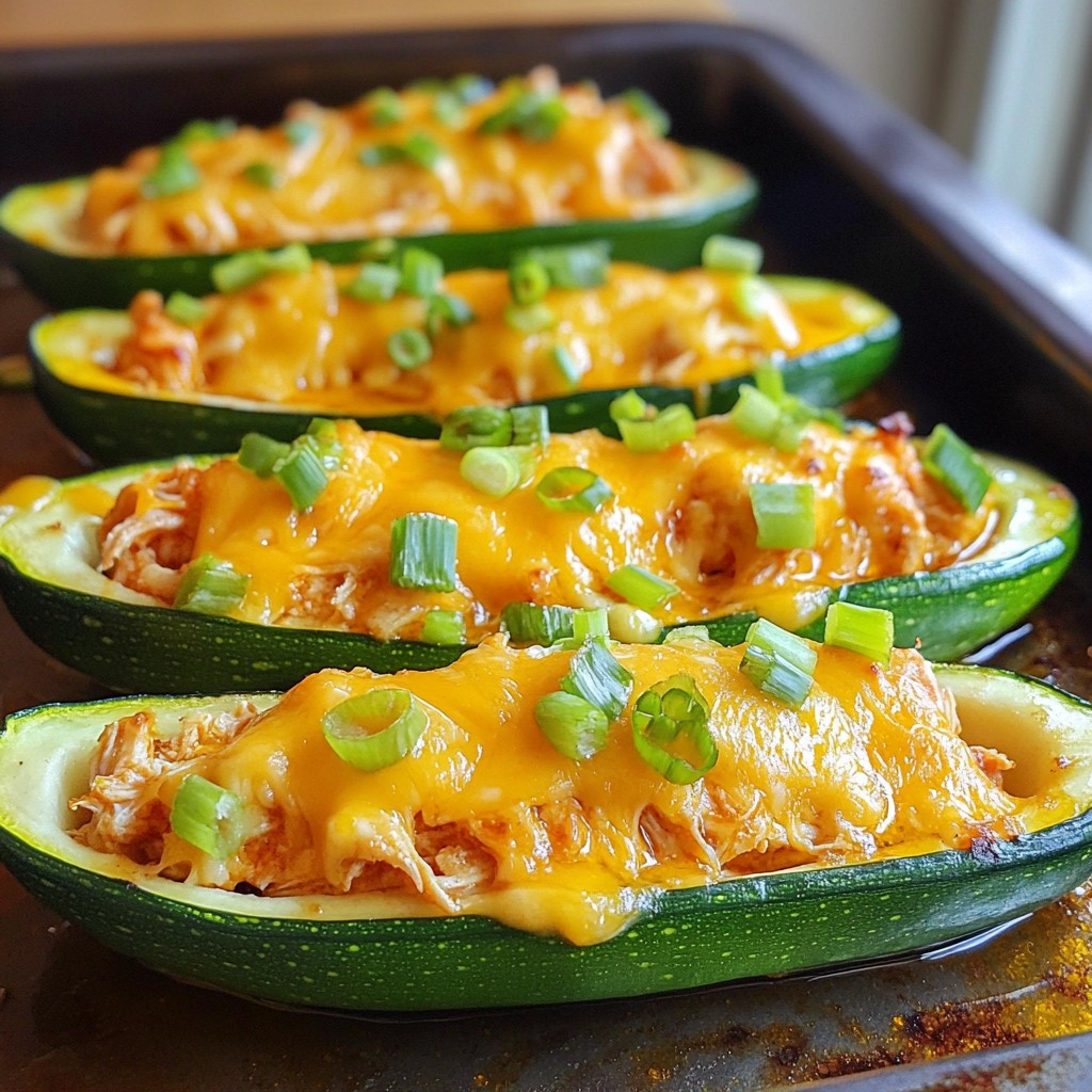 Buffalo Chicken Stuffed Zucchini Tasty Healthy Meal