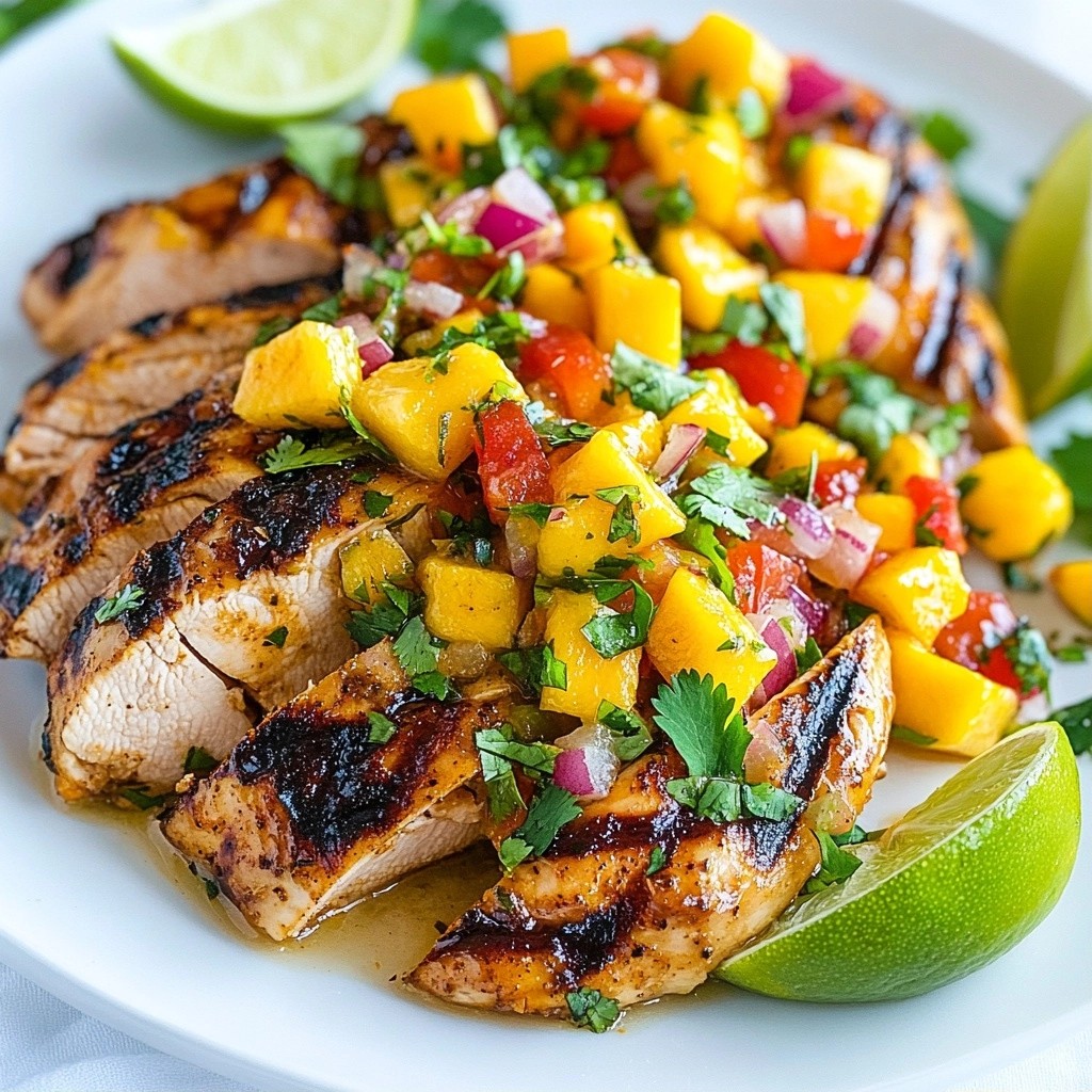 Ginger Lime Grilled Chicken with Mango Salsa Delight
