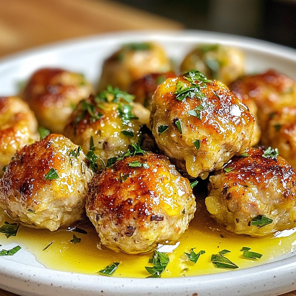 Garlic Herb Chicken Meatballs Rich in Flavor