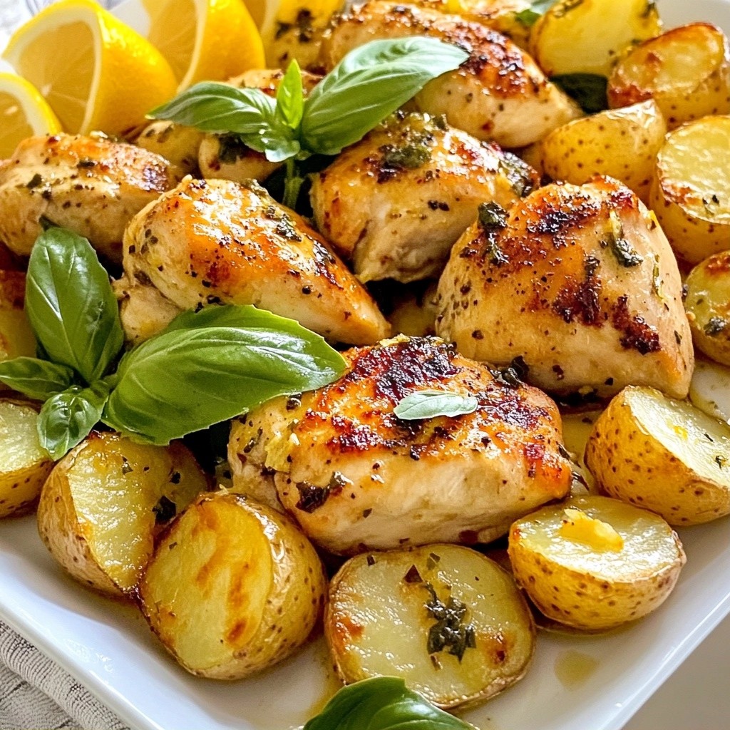 Savory Lemon Basil Chicken with Roasted Potatoes
