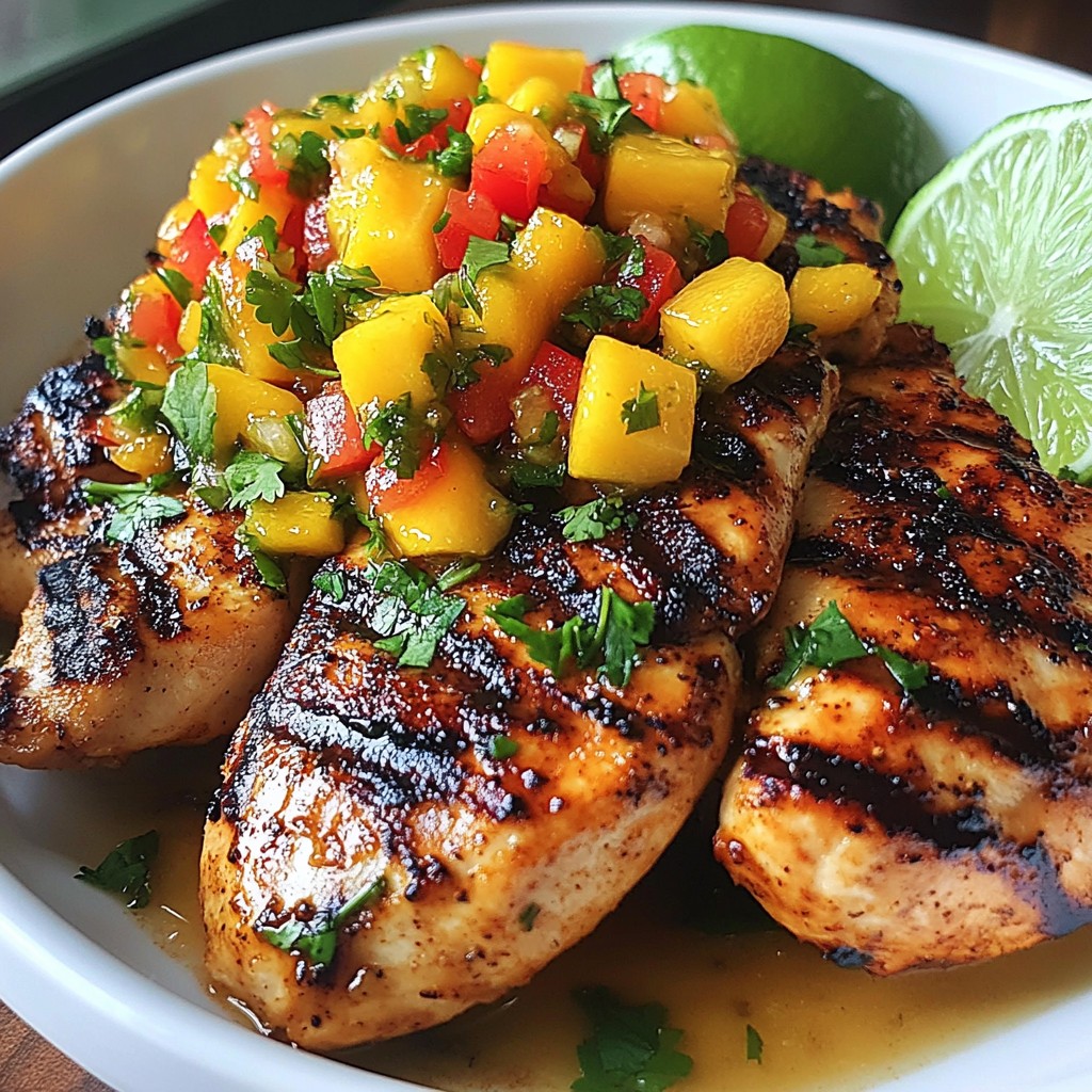 Spicy Grilled Chicken with Mango Salsa Delight