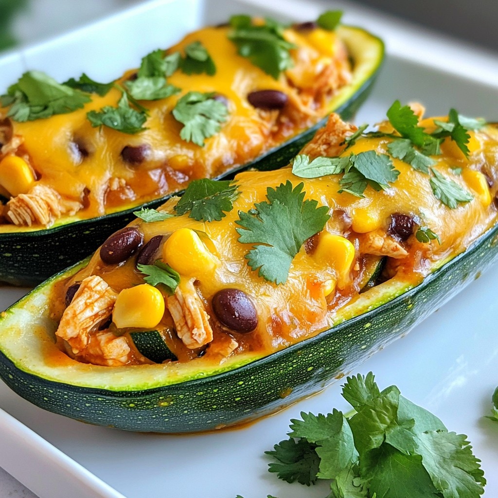 BBQ Chicken Stuffed Zucchini Boats Savory Delight