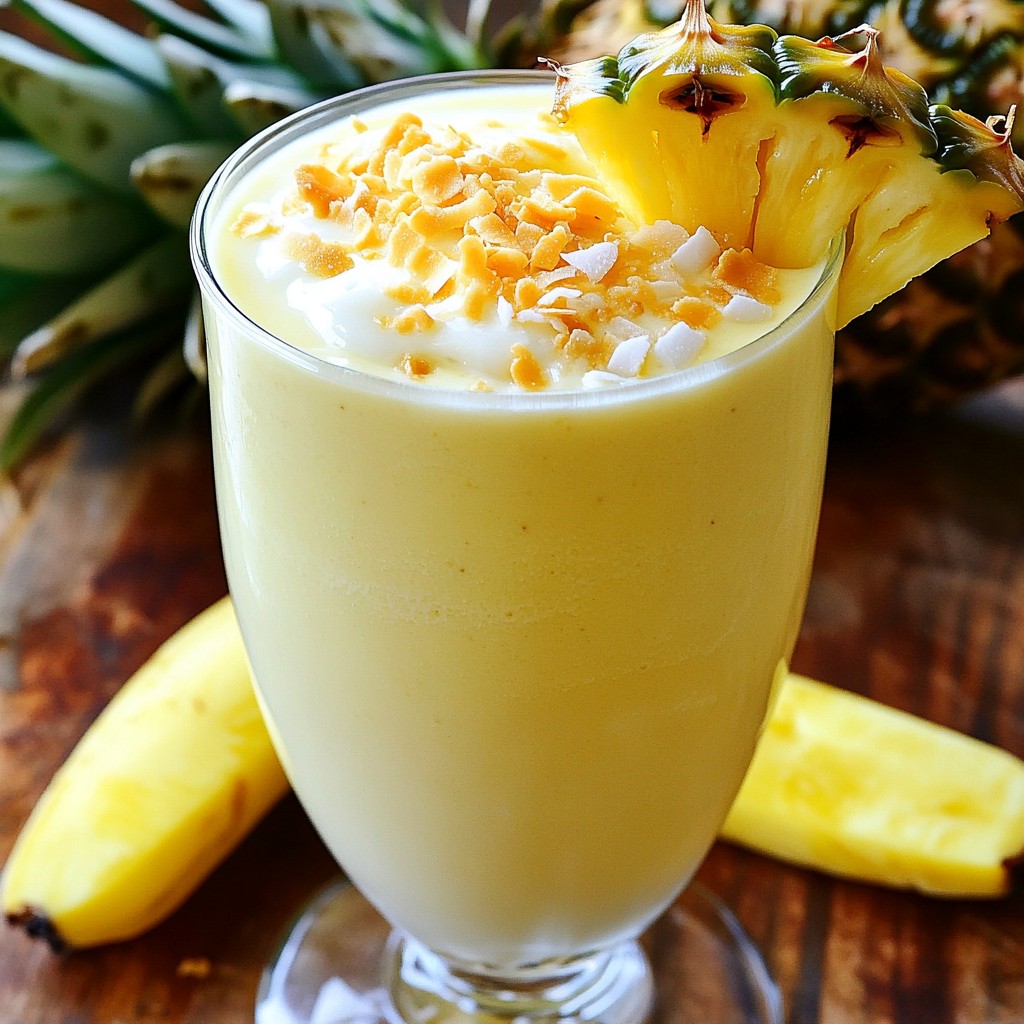 Coconut Pineapple Smoothie Fresh and Refreshing Drink