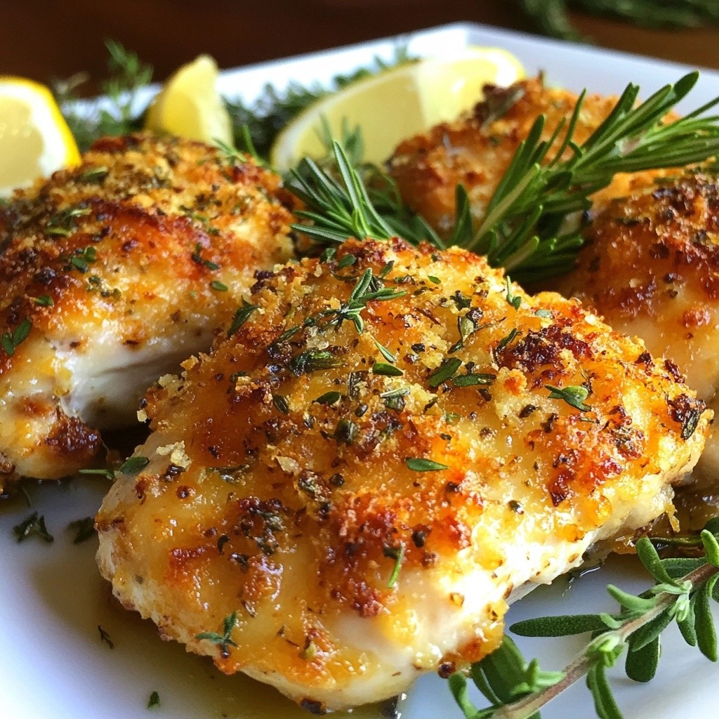Oven Baked Crispy Chicken Breast with Herbs Delight