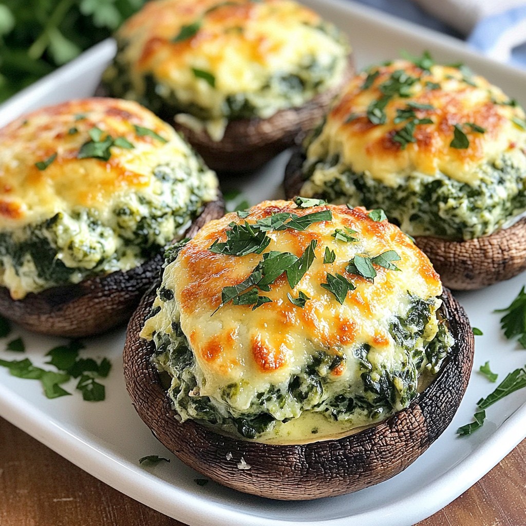 Cheesy Spinach Stuffed Mushrooms Easy and Tasty Snack