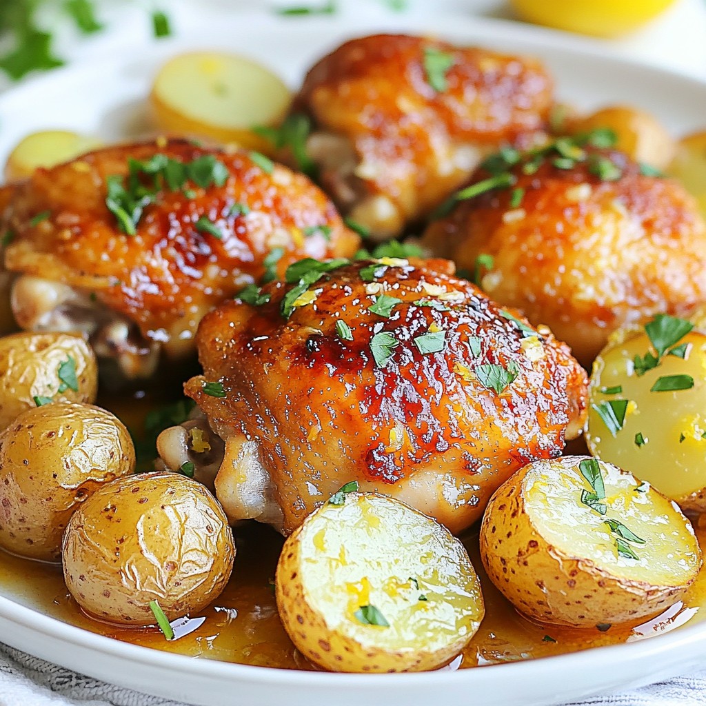 One-Pan Chicken with Lemon Garlic Potatoes Delight