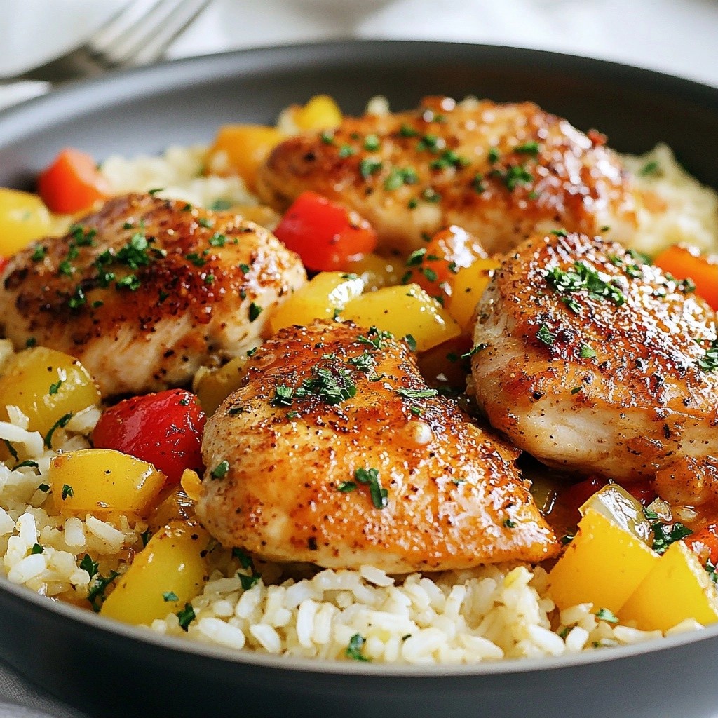One-Pan Cajun Chicken with Bell Pepper Rice Delight