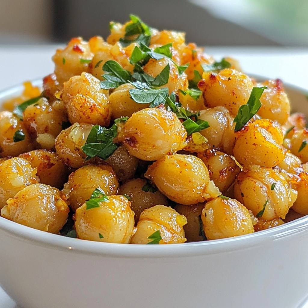 Spicy Garlic Roasted Chickpeas Crunchy Snack Delight
