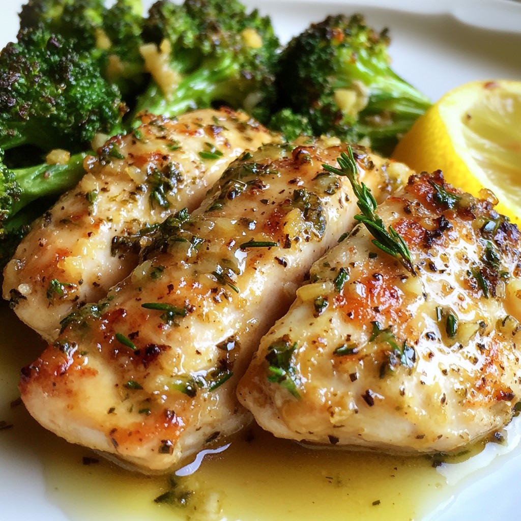 Herbed Baked Chicken Breast with Lemon Garlic Broccoli