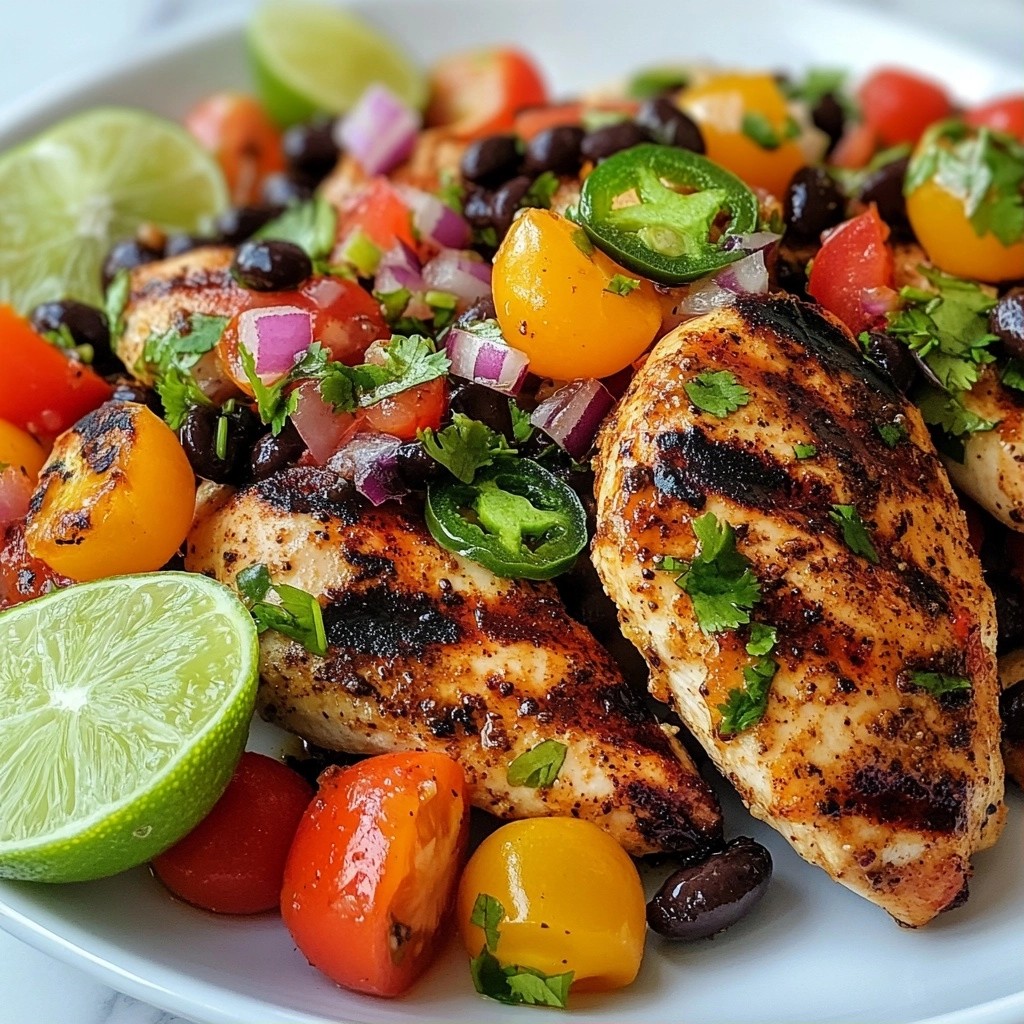 Spicy Cumin Grilled Chicken with Black Bean Salsa Delight