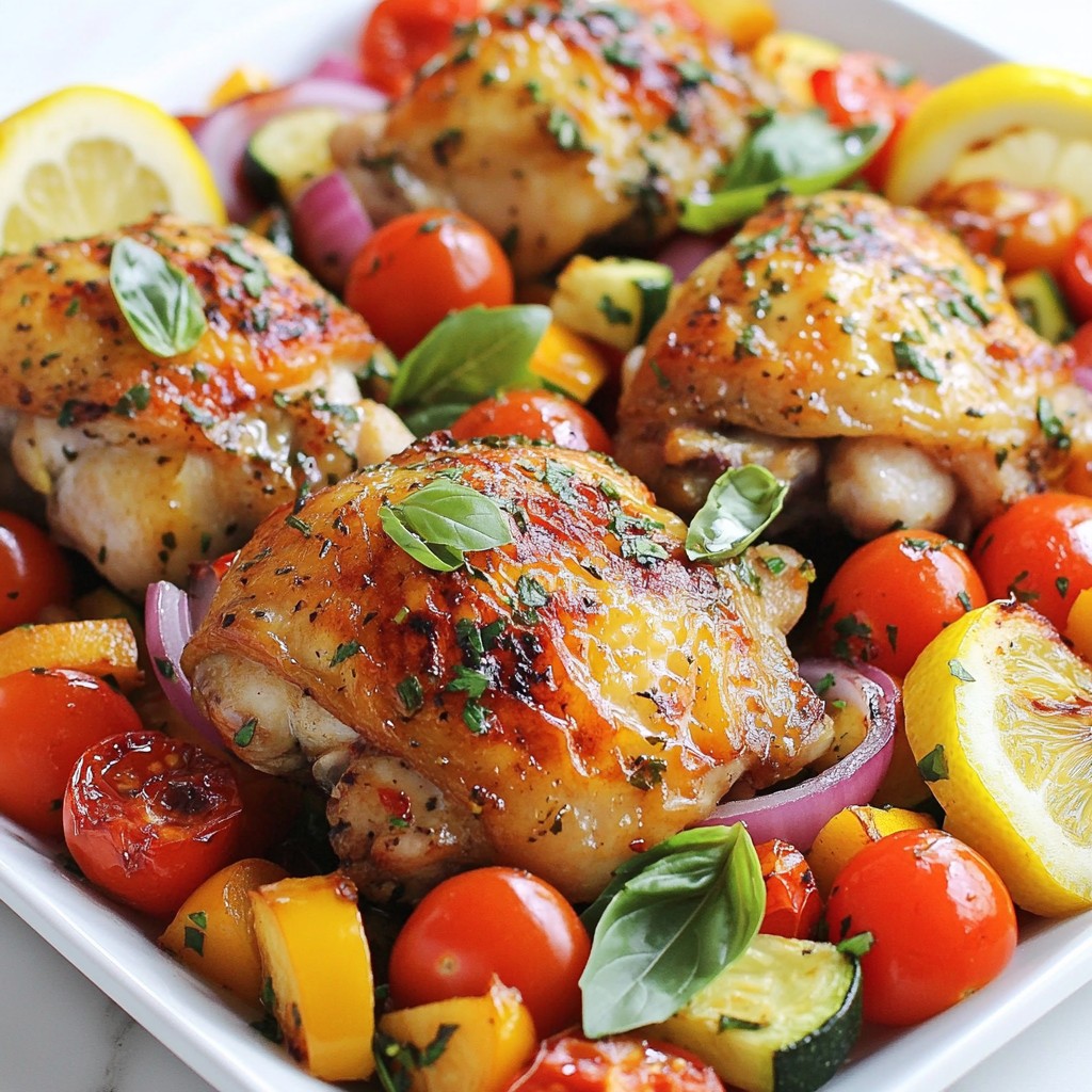 Lemon Basil Chicken Thighs with Veggie Medley Delight