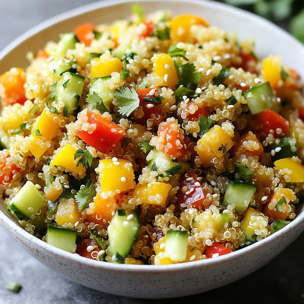 Savory Sesame Ginger Quinoa Salad Easy Meal Option