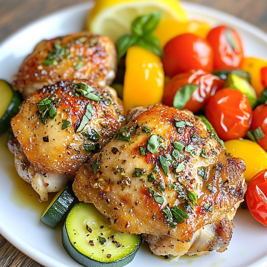 Lemon Basil Chicken Thighs with Veggie Medley Delight