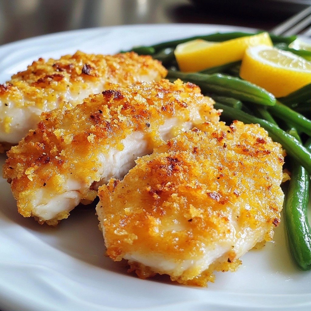 Crispy Panko Baked Chicken with Green Beans Delight