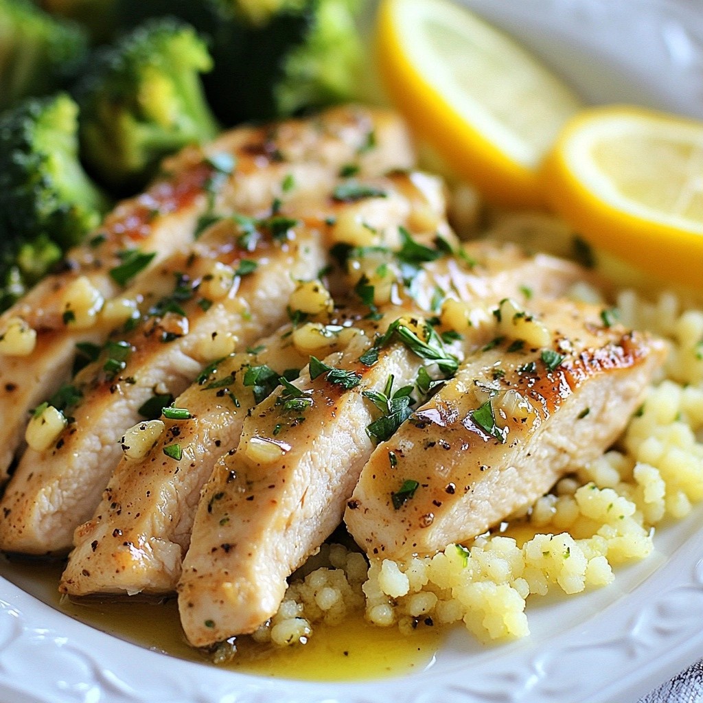 Lemon Herb Chicken Breast with Broccoli and Couscous Delight