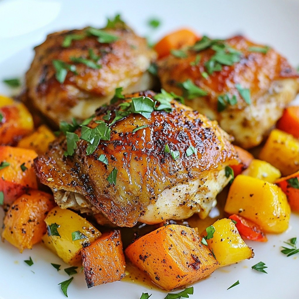 Cajun Spiced Baked Chicken with Autumn Veggies Delight