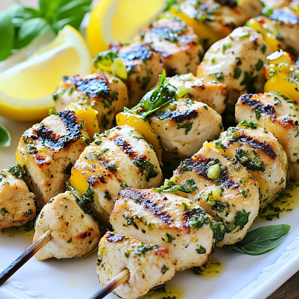 Garlic Herb Lemon Chicken Skewers Easy Grilling Recipe