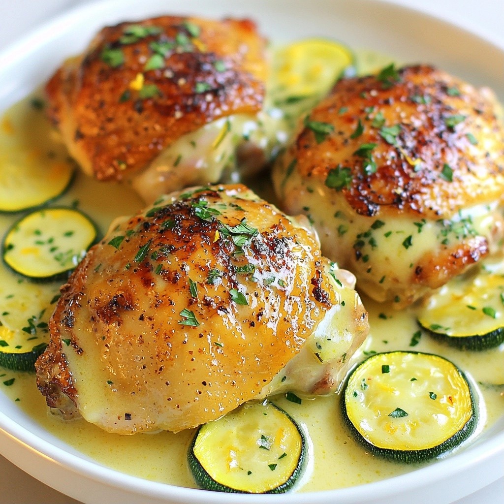 Creamy Lemon Herb Chicken with Zucchini Delight