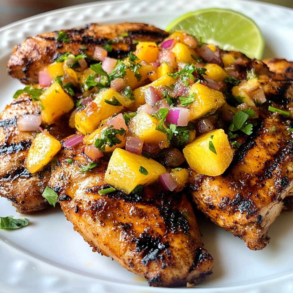 Spiced Grilled Chicken with Peach Salsa Delight