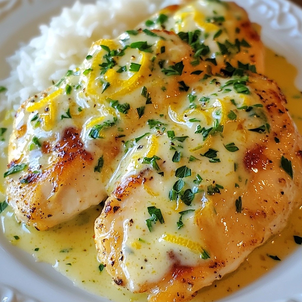 Creamy Lemon Chicken with Garlic Herb Sauce Delight