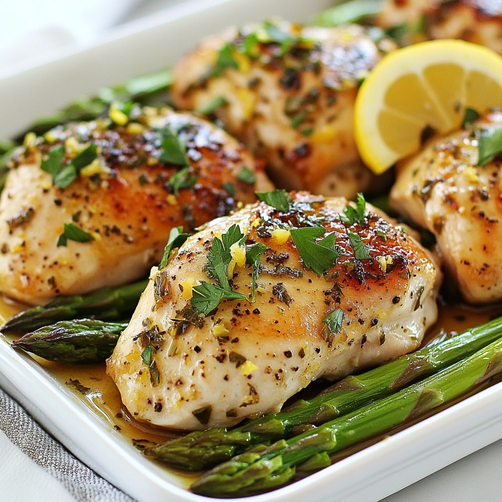 Herbed Lemon Baked Chicken with Asparagus Delight
