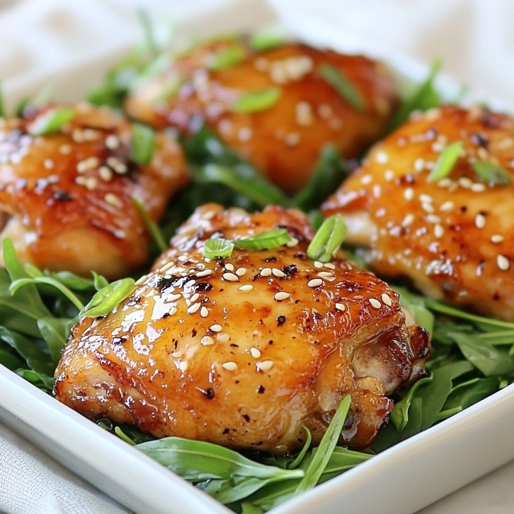 Honey Ginger Baked Chicken with Sesame Greens Delight