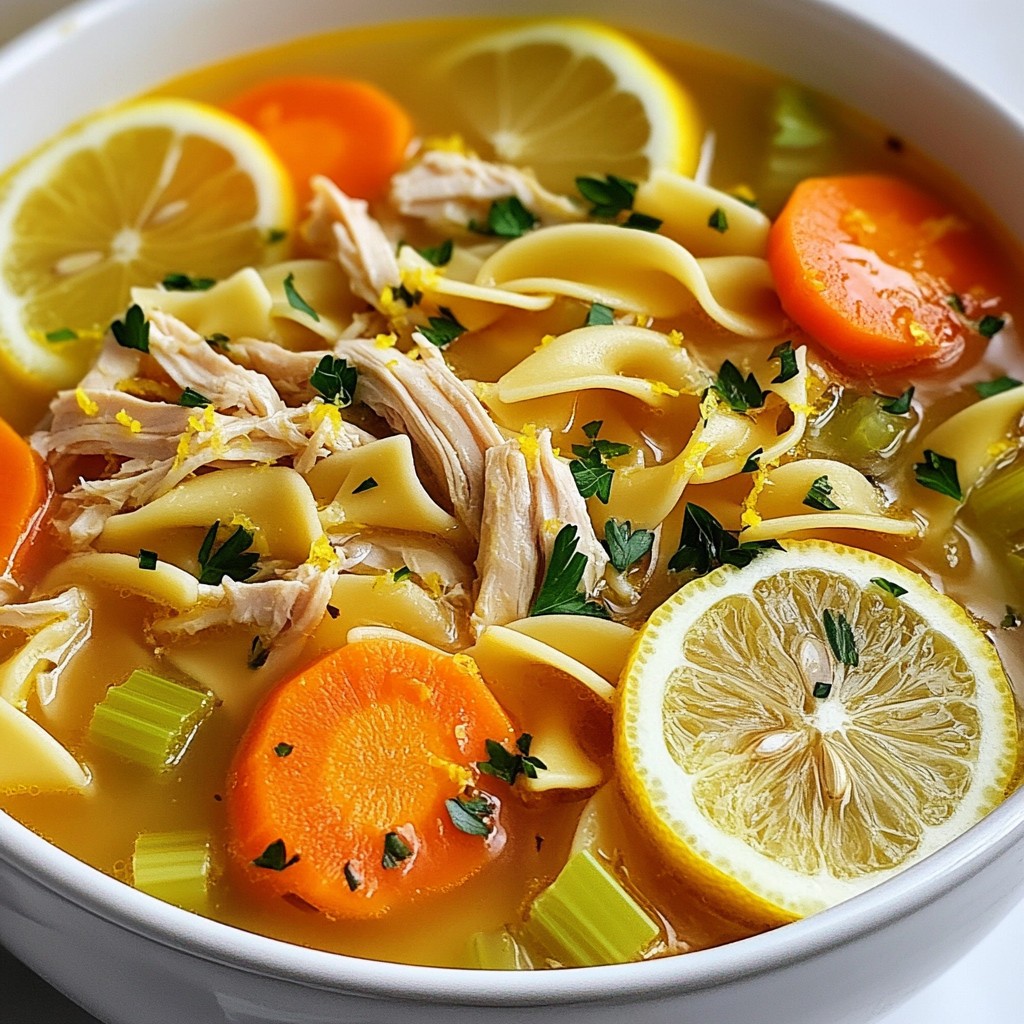 Honey Lemon Chicken Noodle Soup Flavorful Comfort Dish
