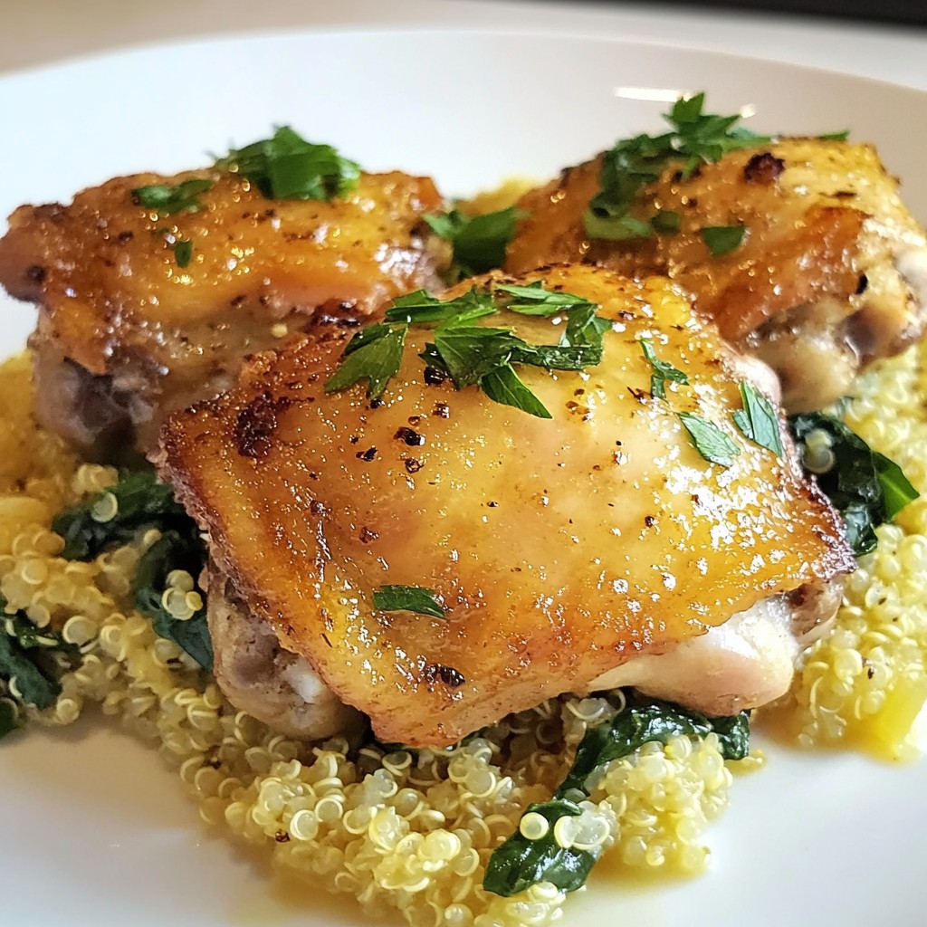 Lemon Thyme Chicken Thighs with Quinoa Delight