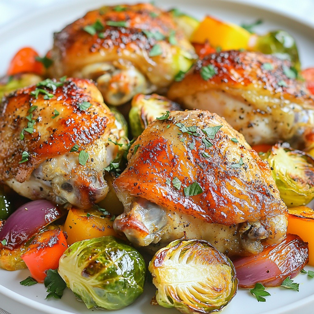 Spicy Chicken Thighs with Roasted Vegetables Dish