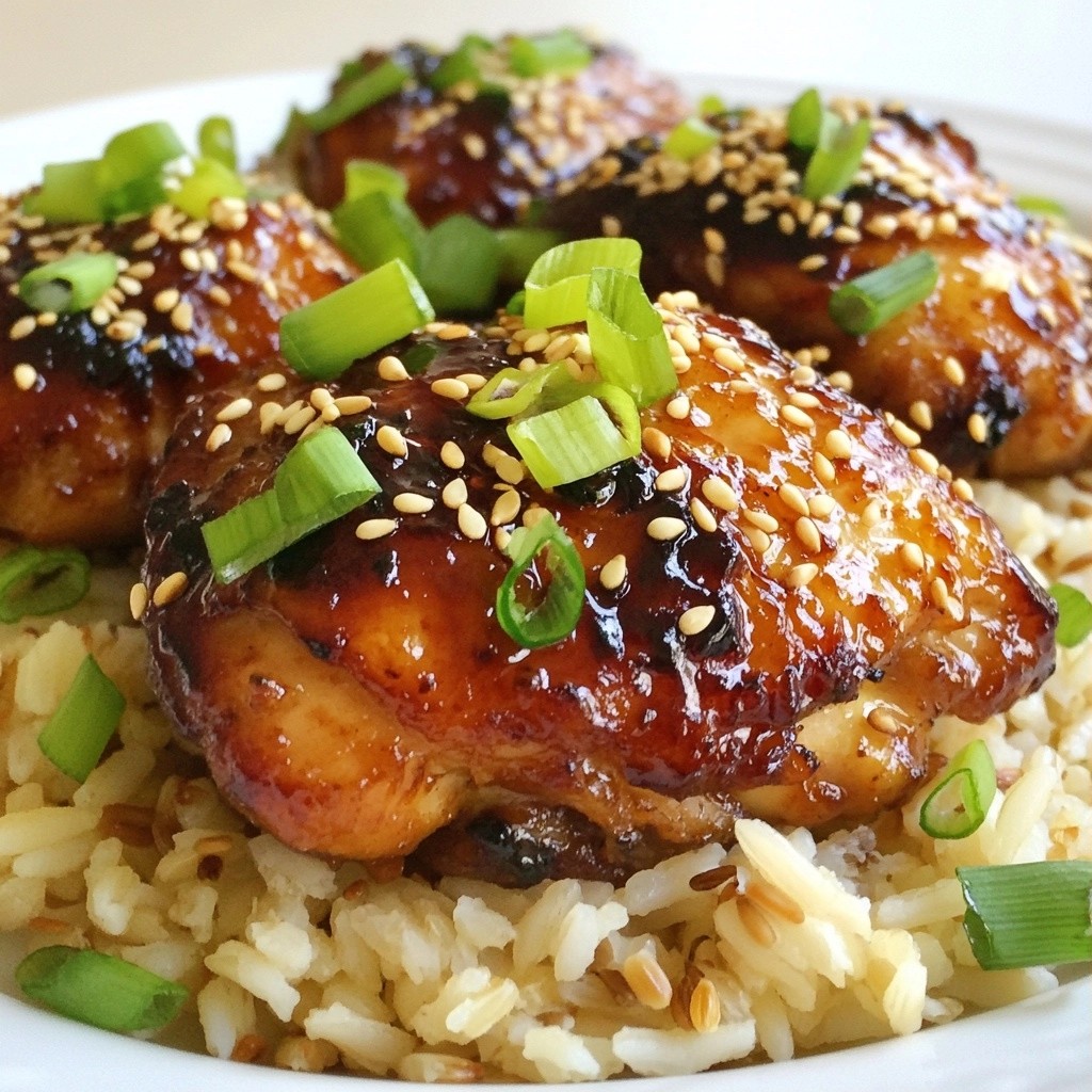Ginger Sesame Chicken Thighs with Brown Rice Delight