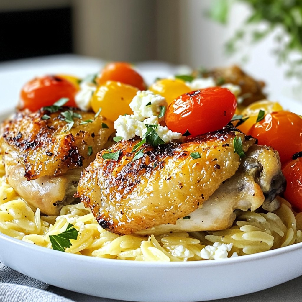 Greek Chicken Thighs with Lemon Orzo Delight
