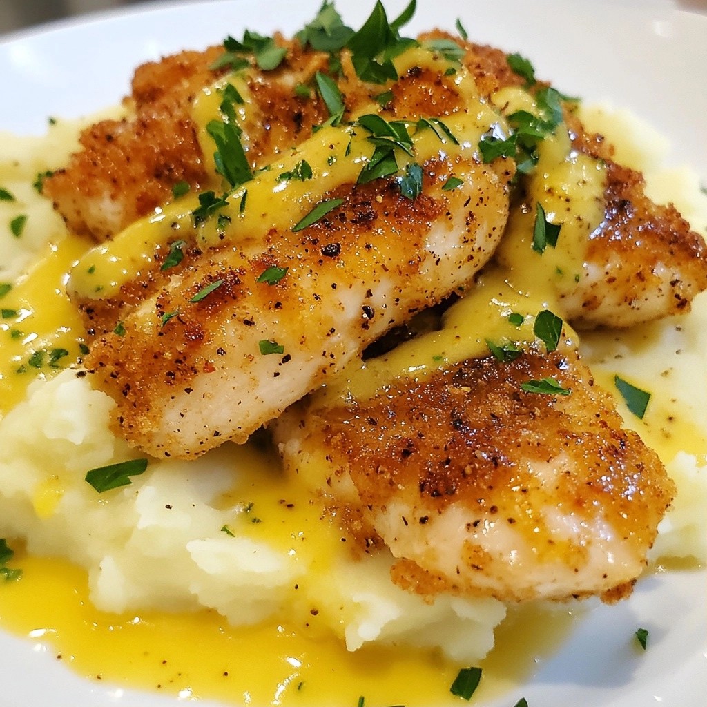 Peppercorn Crusted Chicken Breast with Mashed Potatoes