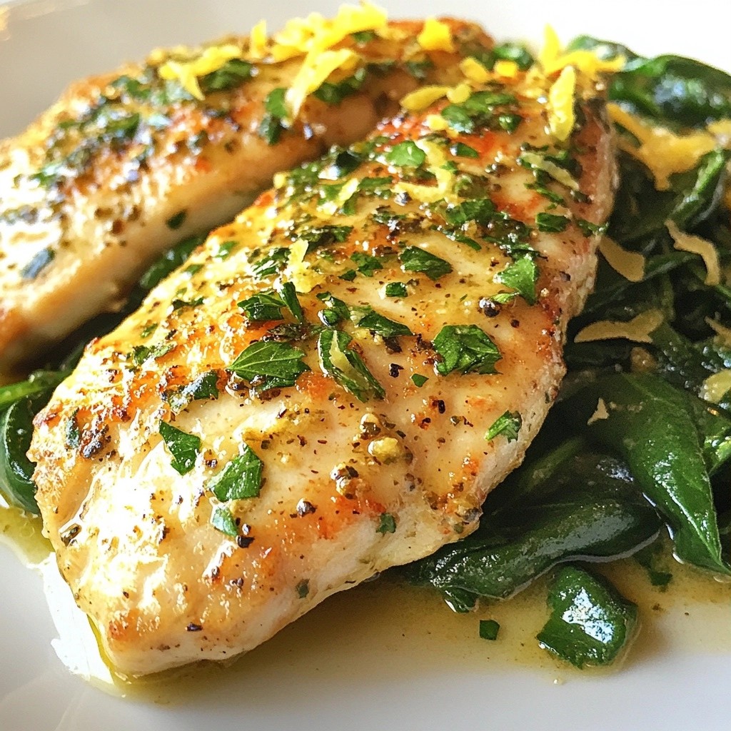 Savory Italian Herb Chicken with Garlic Spinach Dish