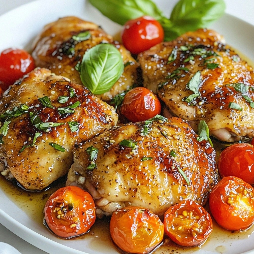 Balsamic Glazed Chicken Thighs with Roasted Tomatoes