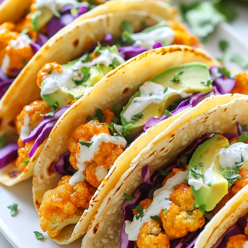 Vegan Buffalo Cauliflower Tacos Flavorful and Easy Dish